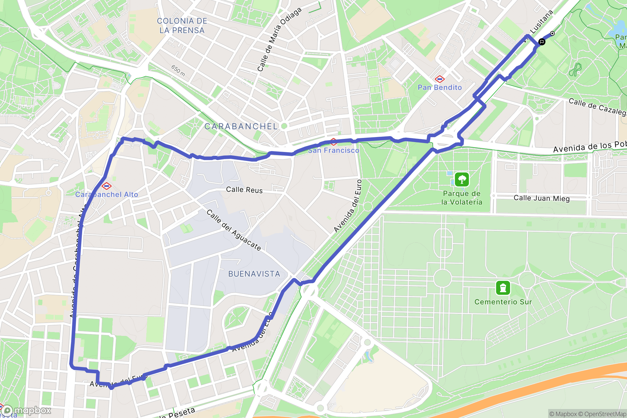 Madrid : carte du parcours de randonnée - Spain