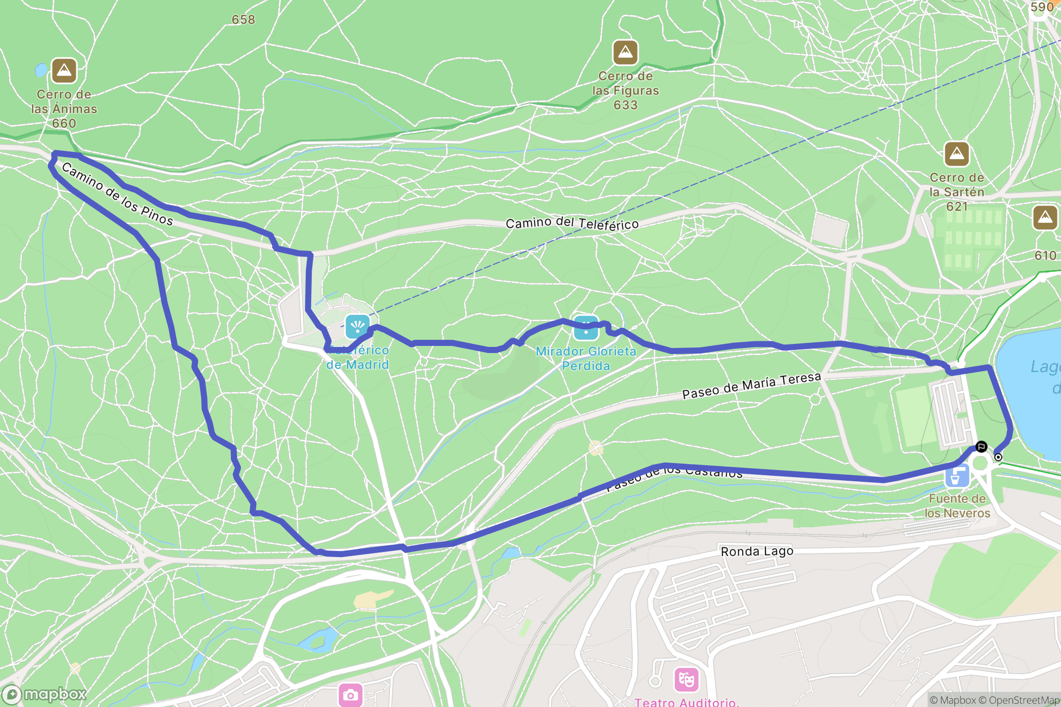Madrid : carte du parcours de randonnée - Spain