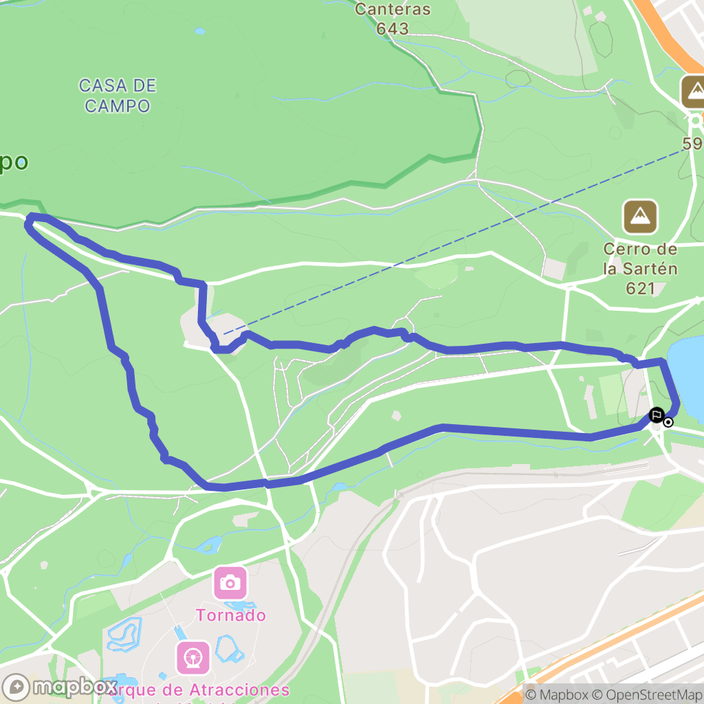 Madrid : carte du parcours de randonnée - Spain