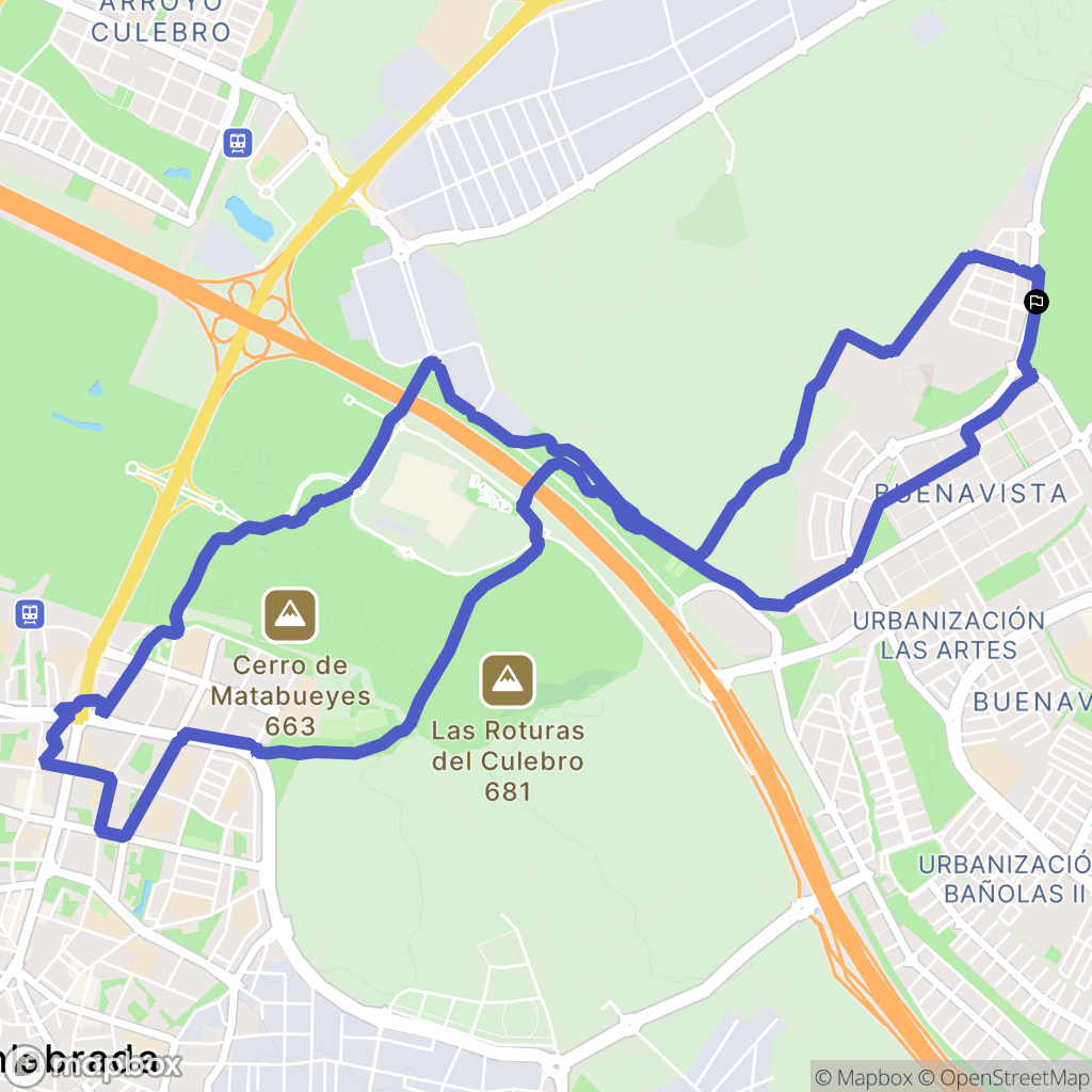 Getafe : carte du parcours de randonnée - Spain