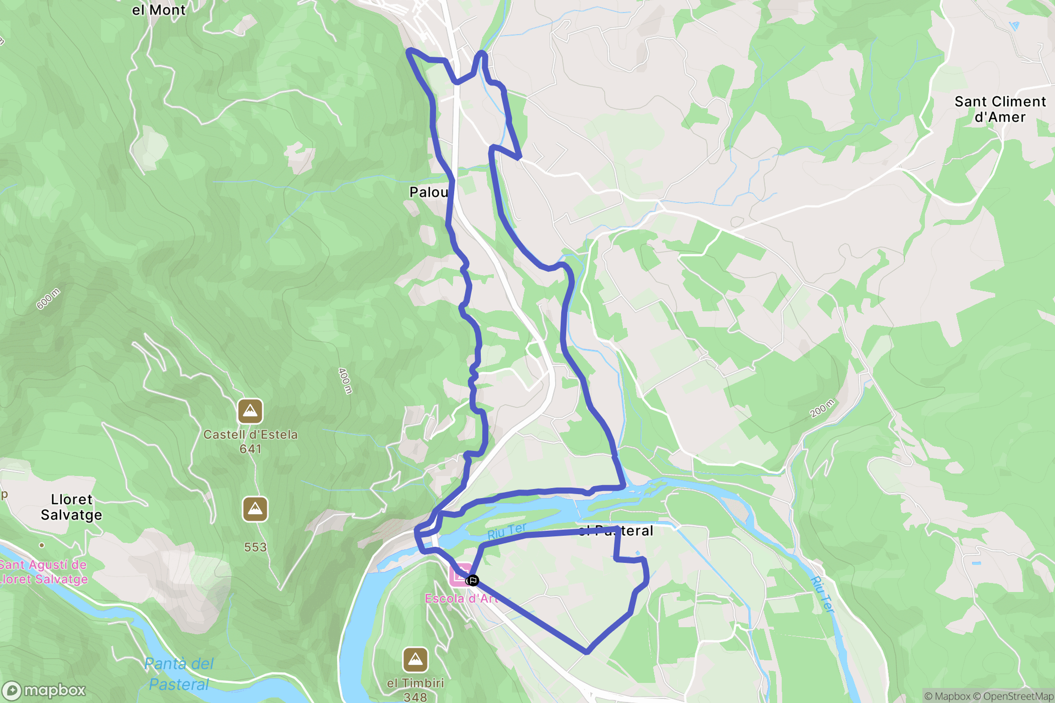 La Cellera de Ter : carte du parcours de randonnée - Spain