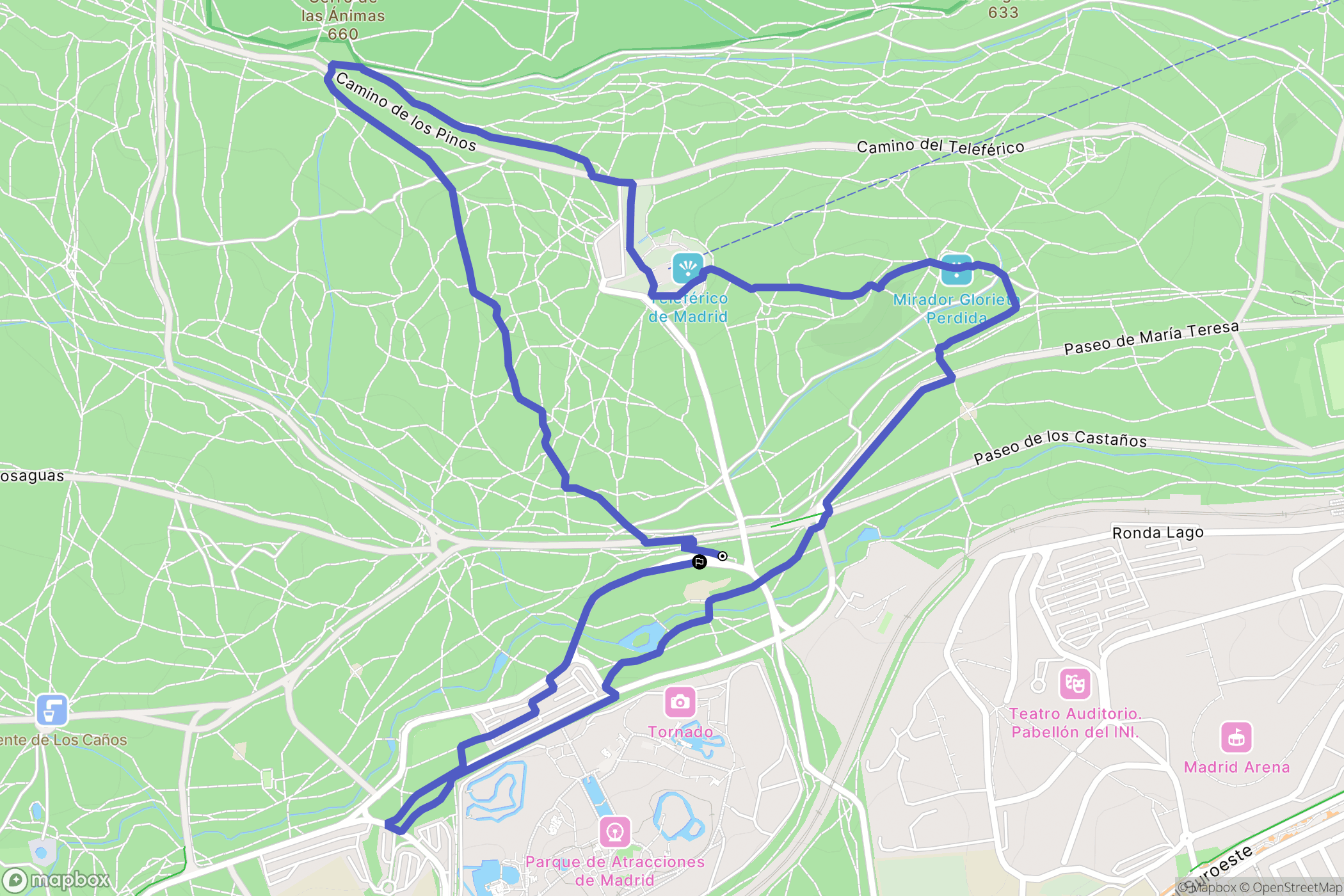 Madrid : carte du parcours de randonnée - Spain