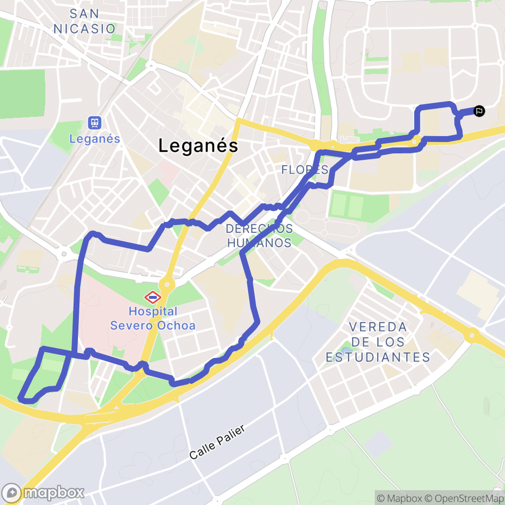 Leganés : carte du parcours de randonnée - Spain