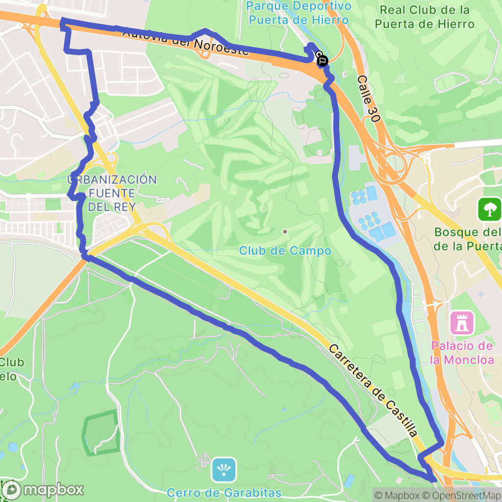 Madrid : carte du parcours de randonnée - Spain