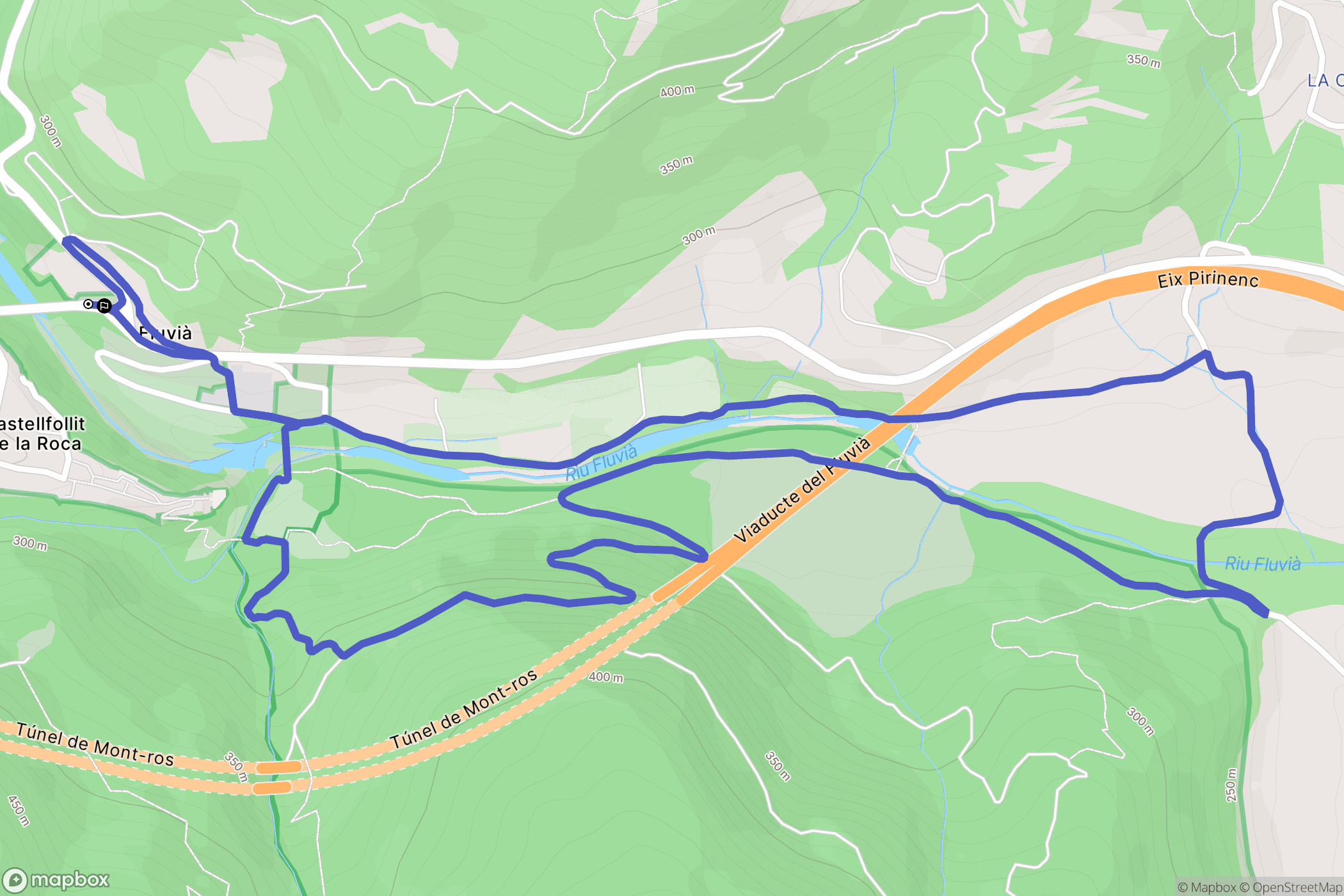 El Cós : carte du parcours de randonnée - Spain