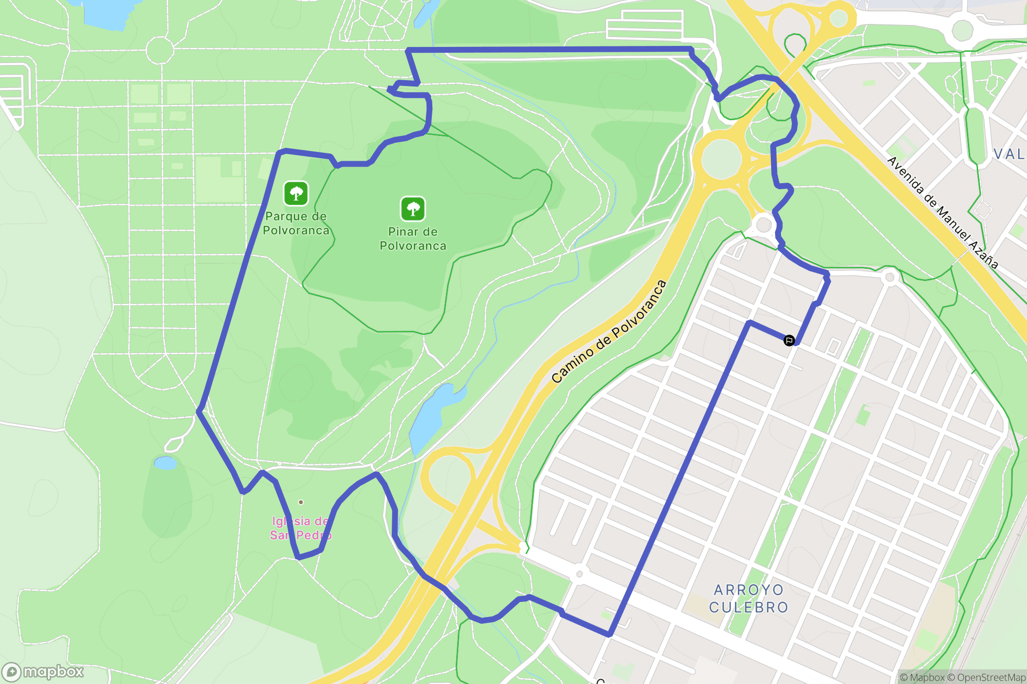 Leganés : carte du parcours de randonnée - Spain