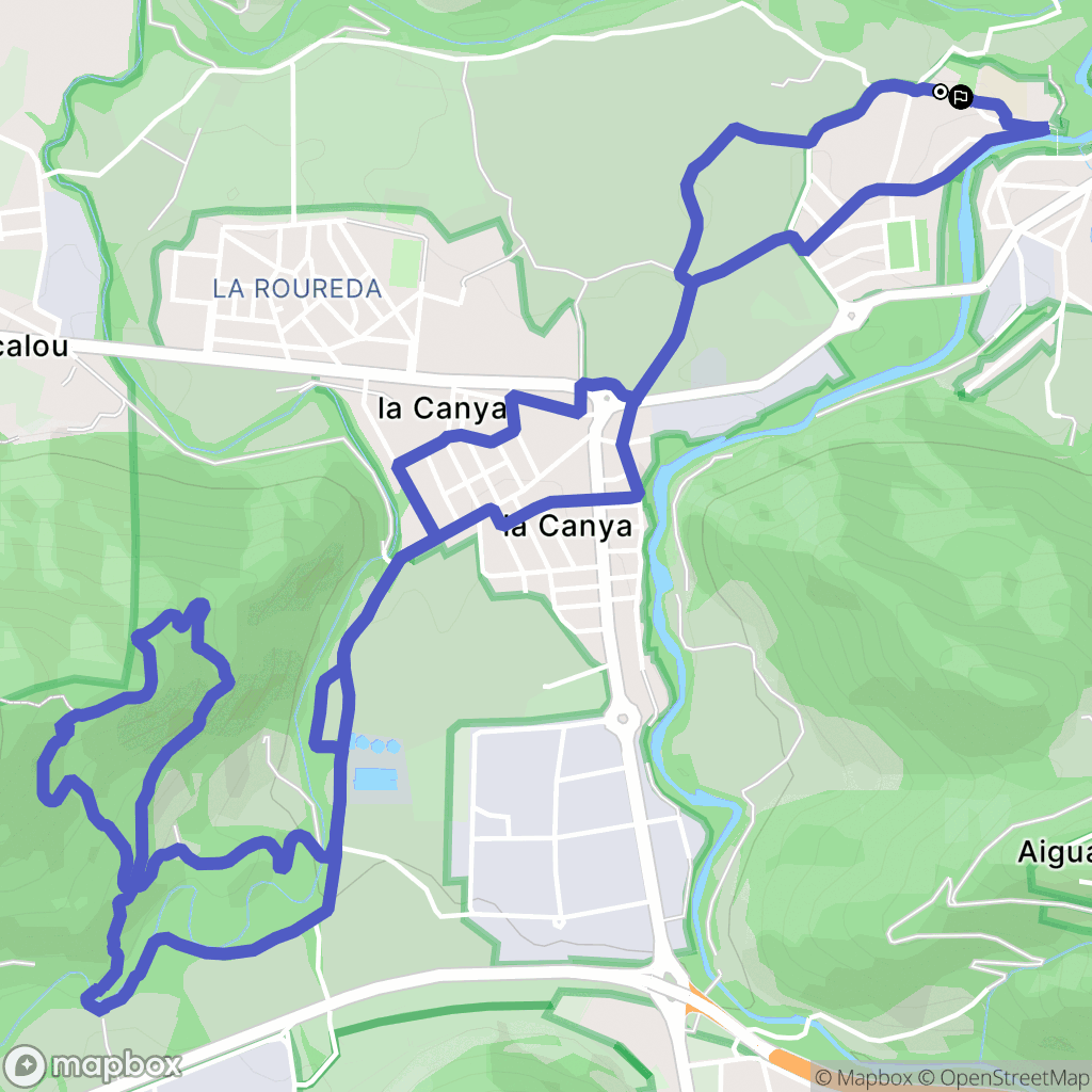 Sant Joan les Fonts : carte du parcours de randonnée - Spain