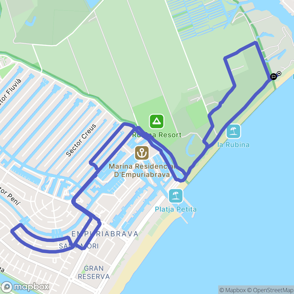 Castelló d'Empúries : carte du parcours de randonnée - Spain