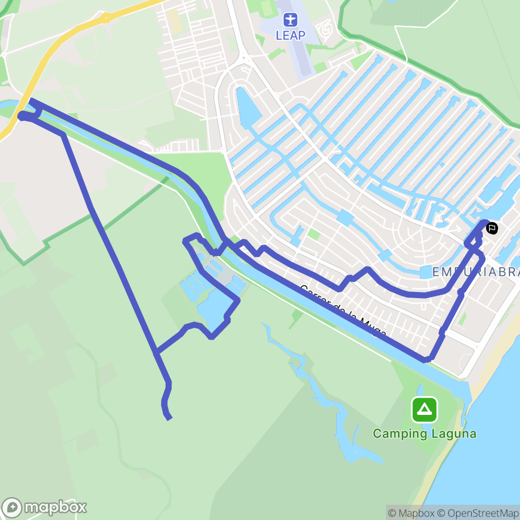 Empuriabrava : carte du parcours de randonnée - Spain
