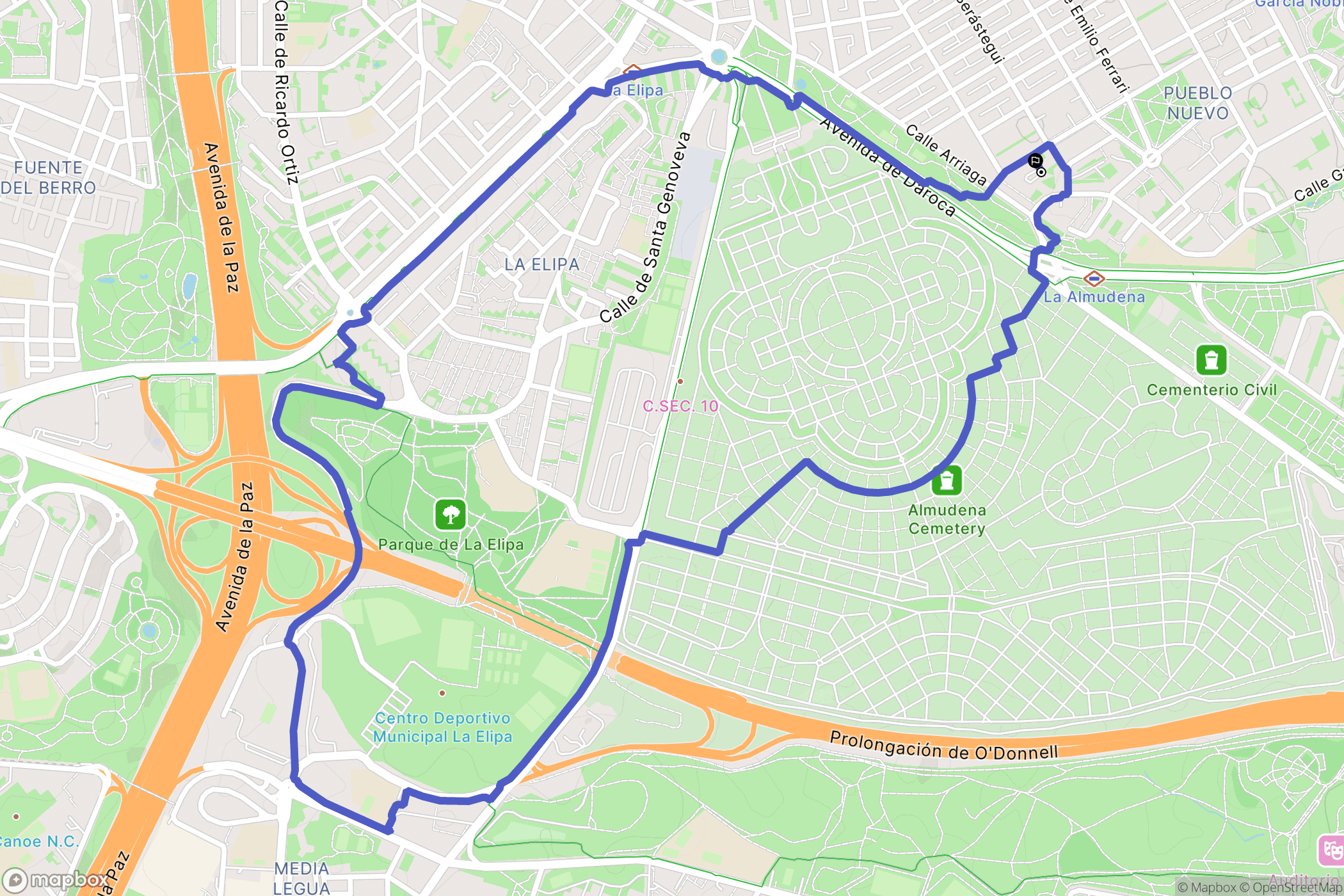 Madrid : carte du parcours de randonnée - Spain
