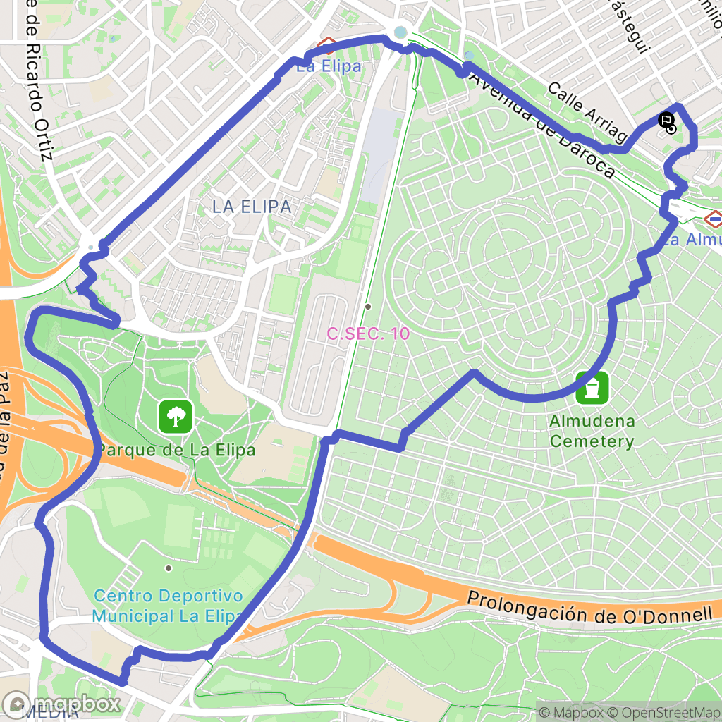 Madrid : carte du parcours de randonnée - Spain