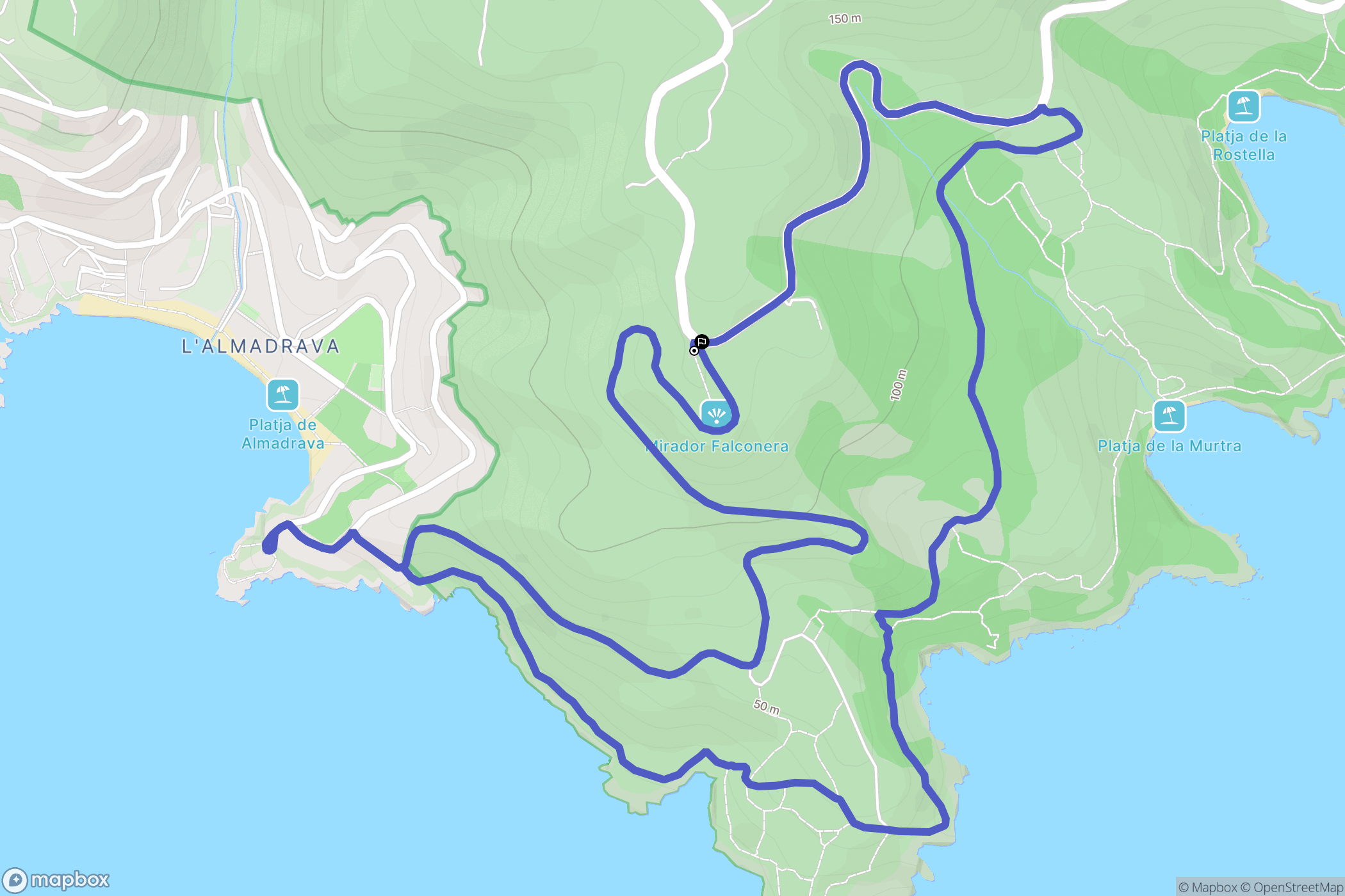 Roses : carte du parcours de randonnée - Spain