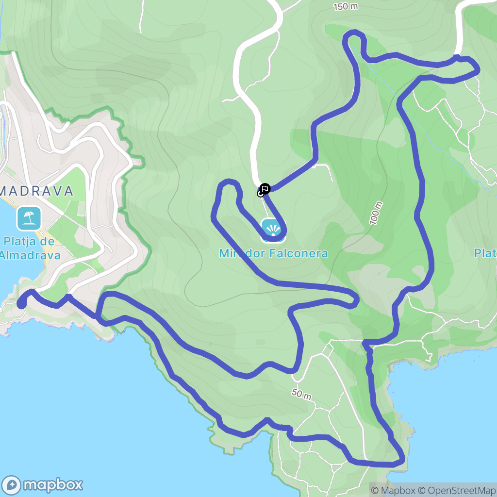 Roses : carte du parcours de randonnée - Spain