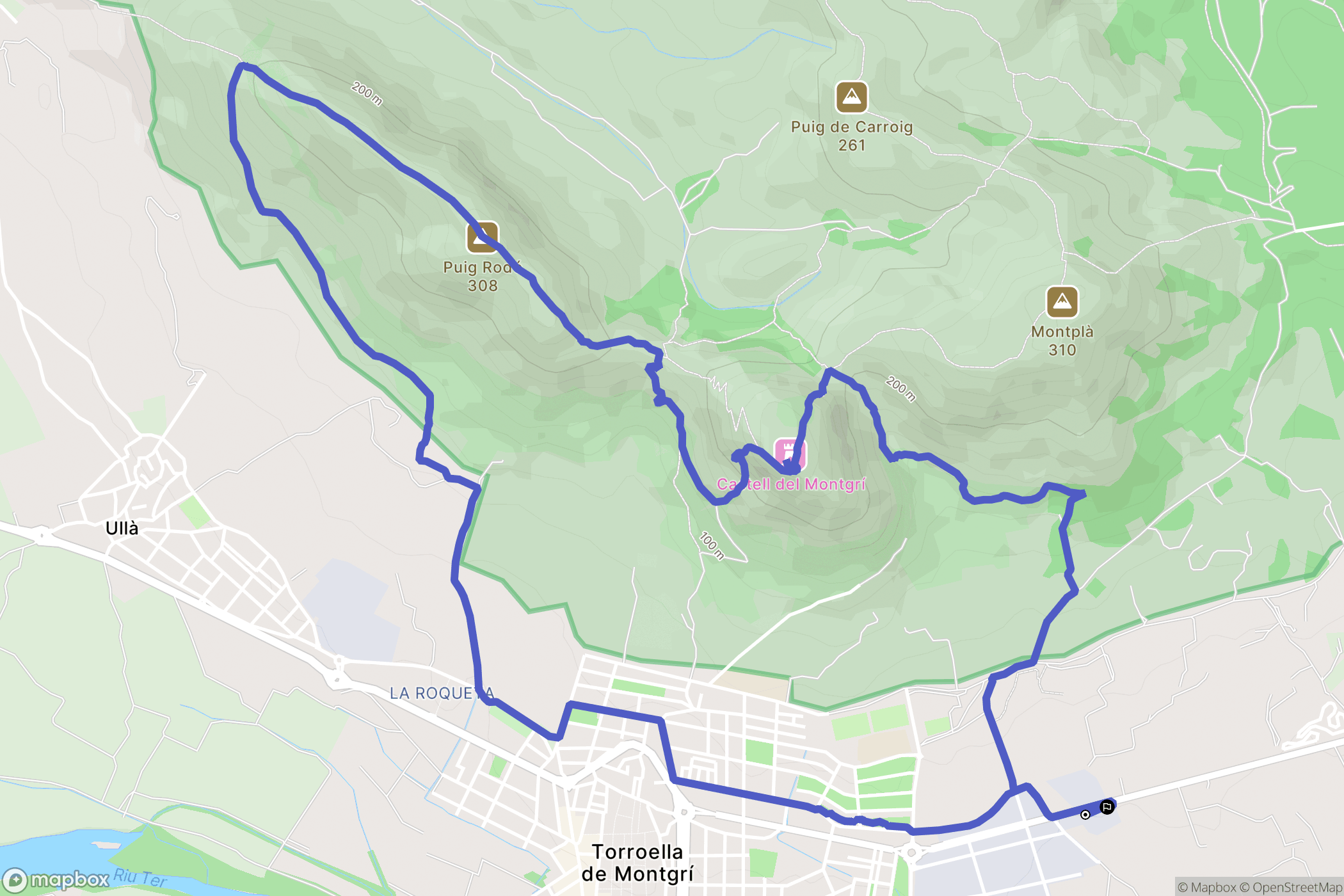 : carte du parcours de randonnée - Spain