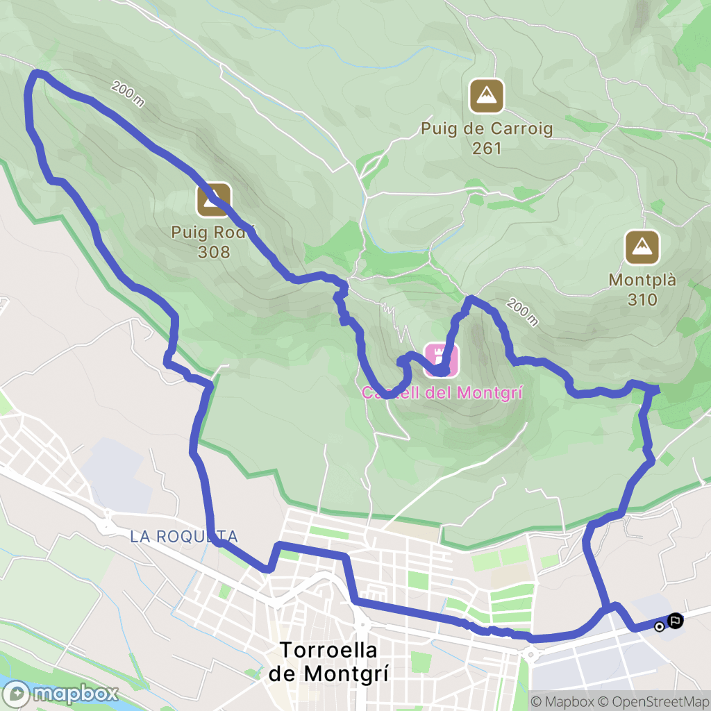 : carte du parcours de randonnée - Spain