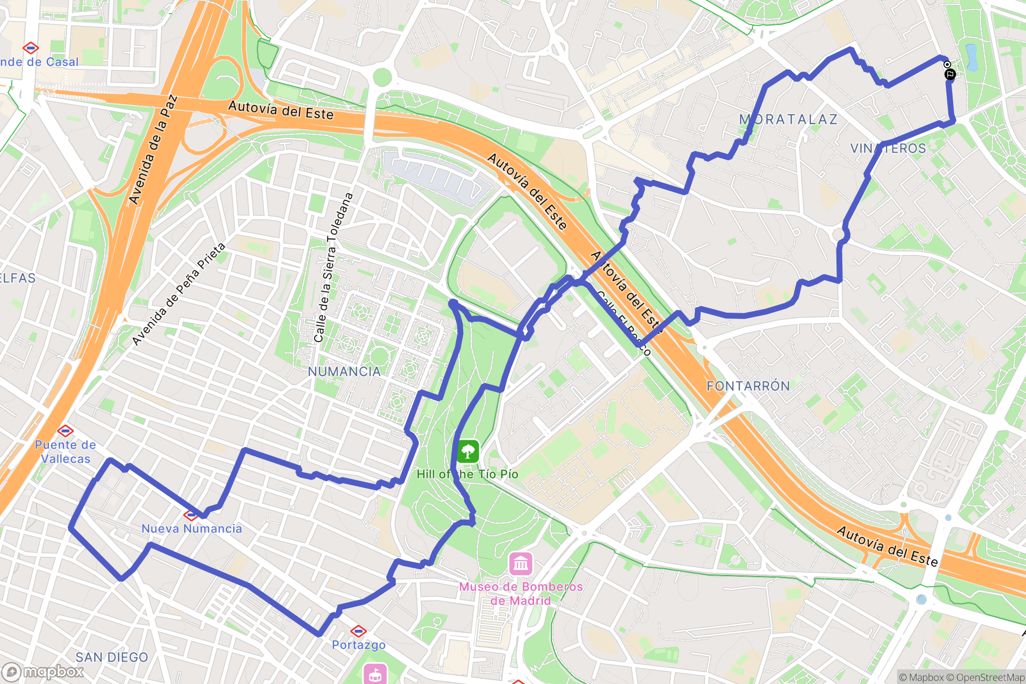 Madrid : carte du parcours de randonnée - Spain