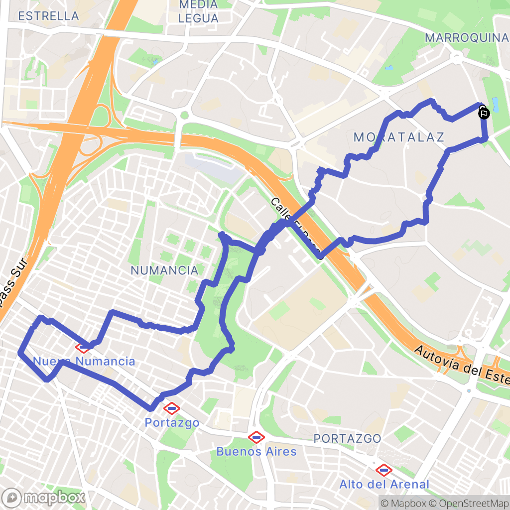 Madrid : carte du parcours de randonnée - Spain