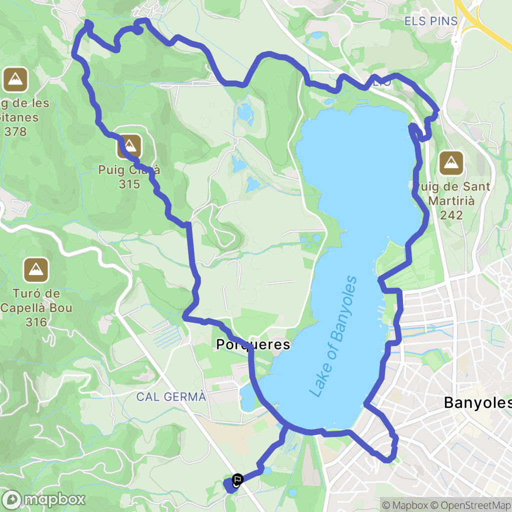 Porqueras : carte du parcours de randonnée - Spain