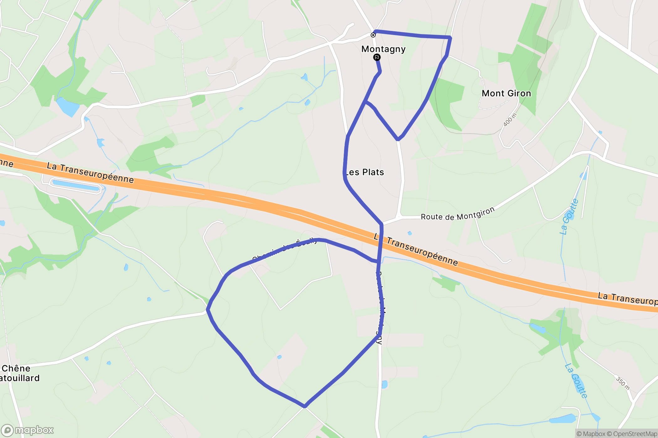 Bully : carte du parcours de randonnée - France