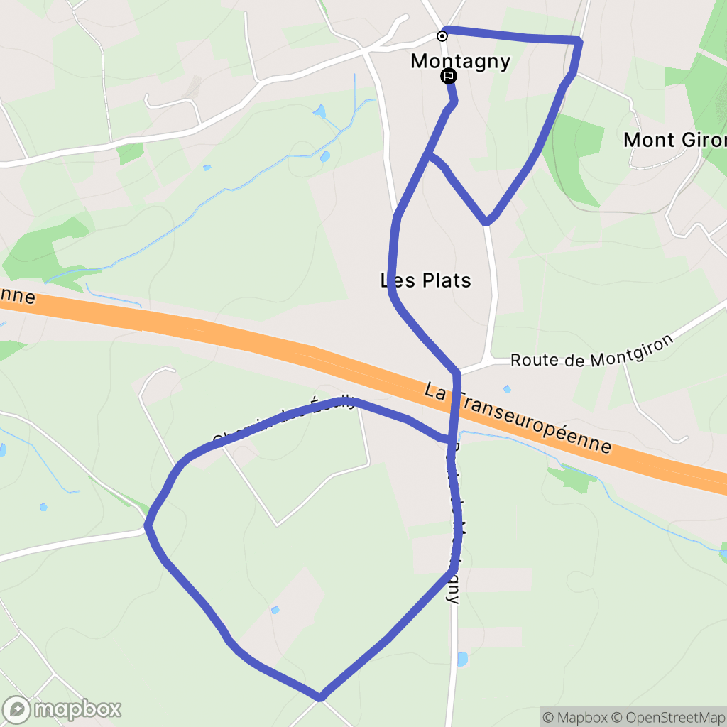 Bully : carte du parcours de randonnée - France