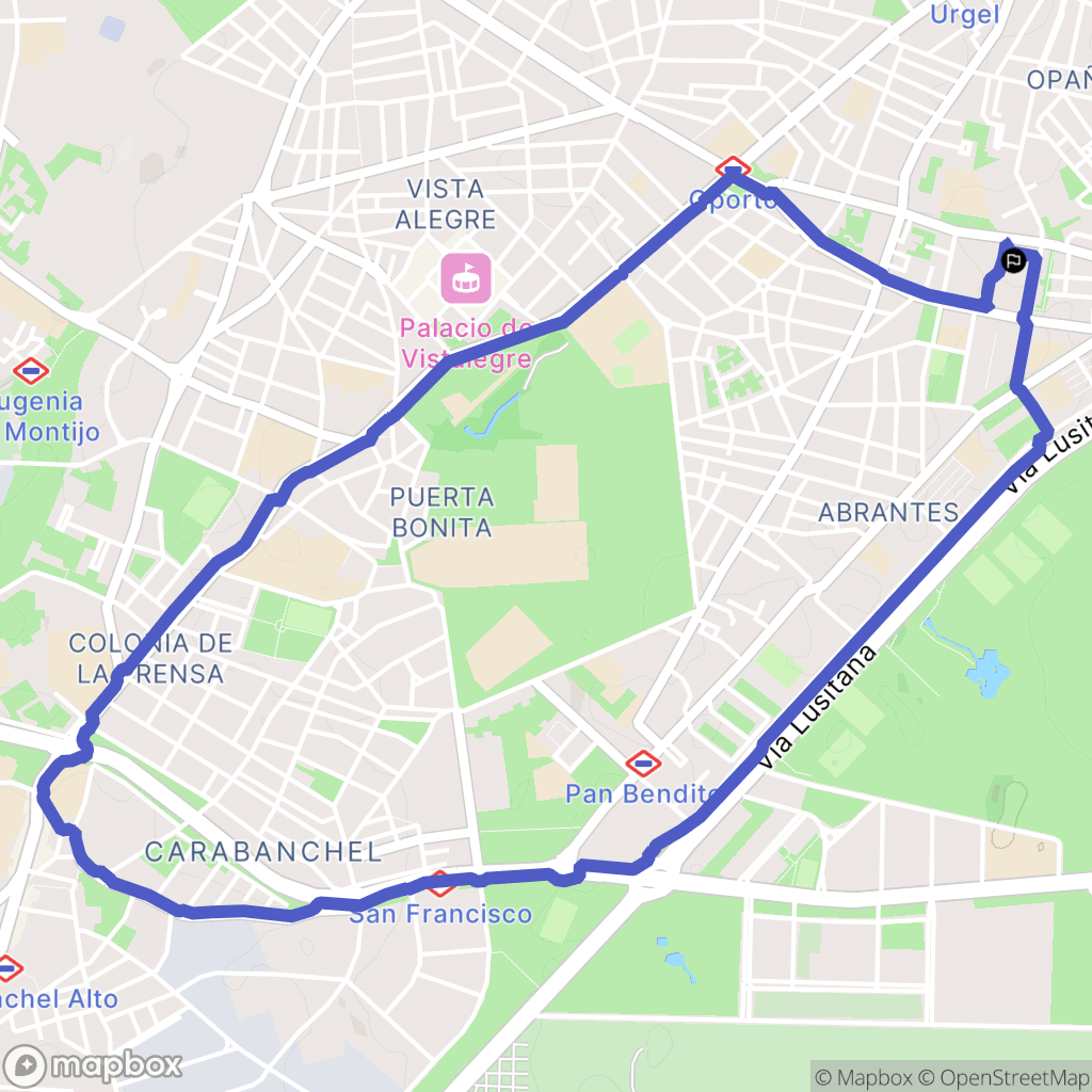 Madrid : carte du parcours de randonnée - Spain