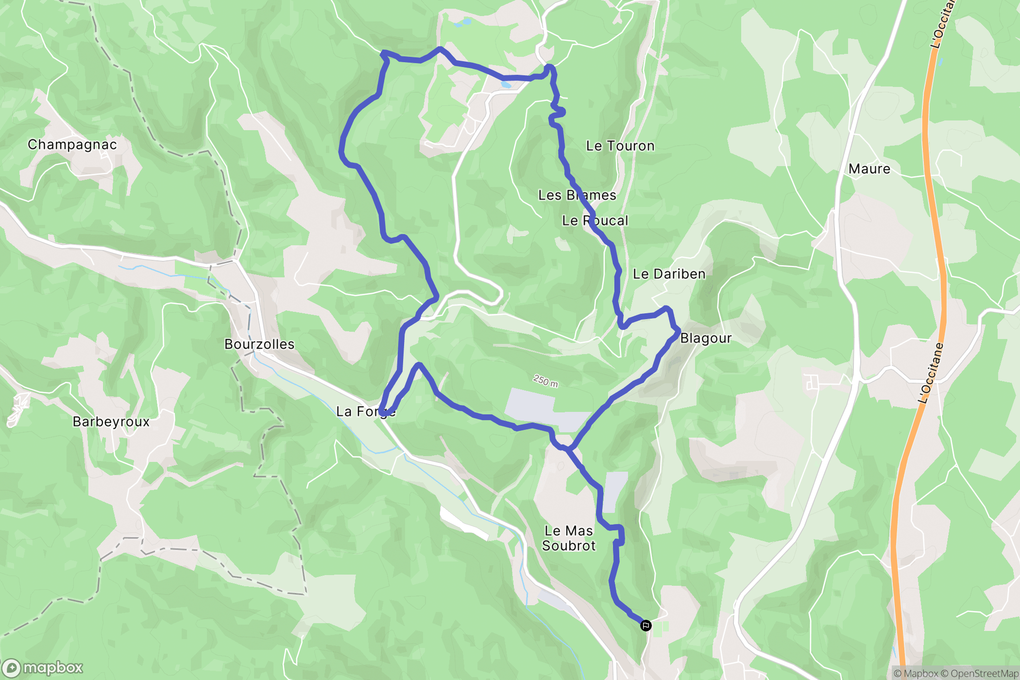 Lachapelle-Auzac : carte du parcours de randonnée - France