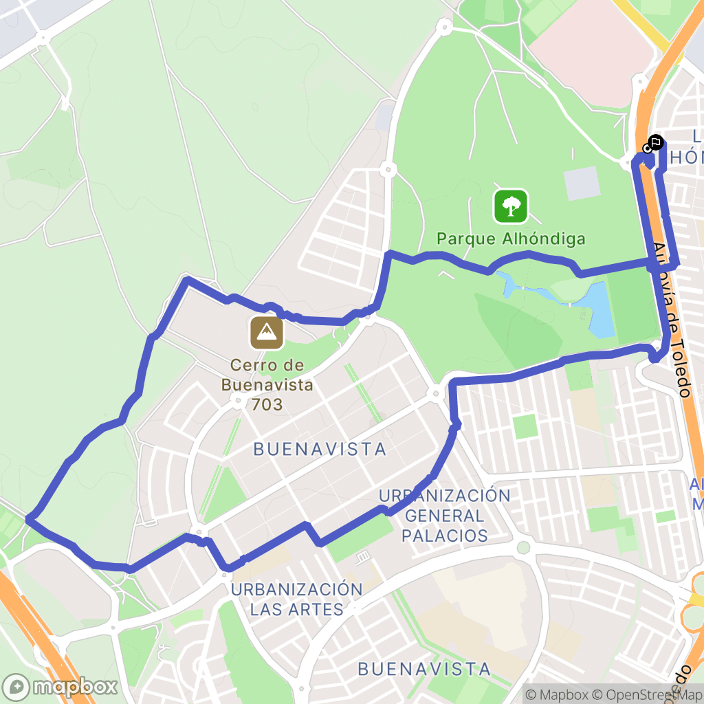 Getafe : carte du parcours de randonnée - Spain