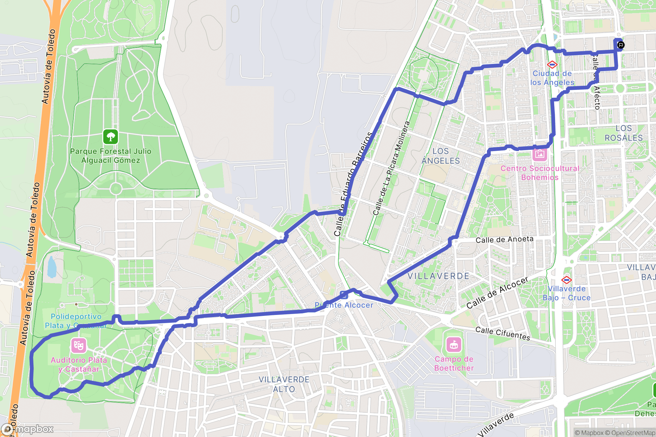 Madrid : carte du parcours de randonnée - Spain
