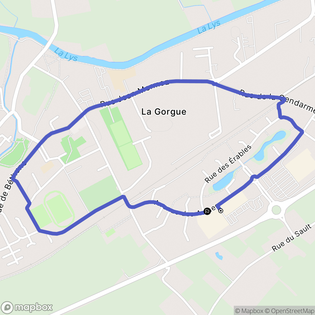 La Gorgue : carte du parcours de randonnée - France