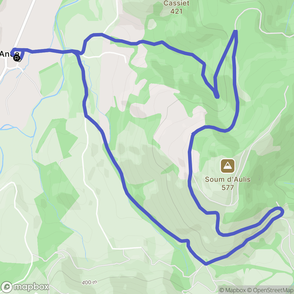 Ance Féas : carte du parcours de randonnée - France
