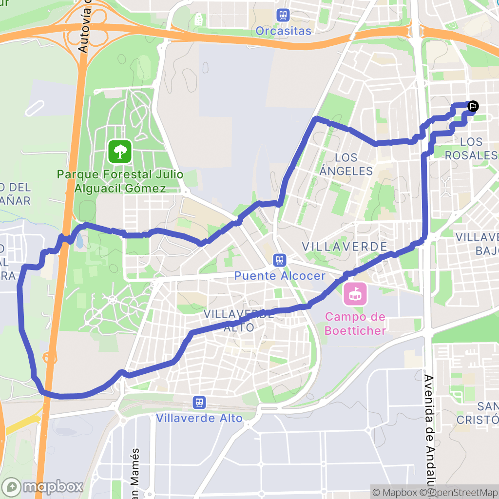 Madrid : carte du parcours de randonnée - Spain