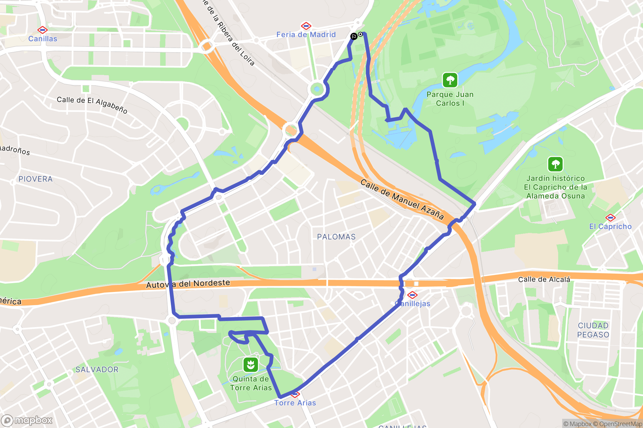 Madrid : carte du parcours de randonnée - Spain