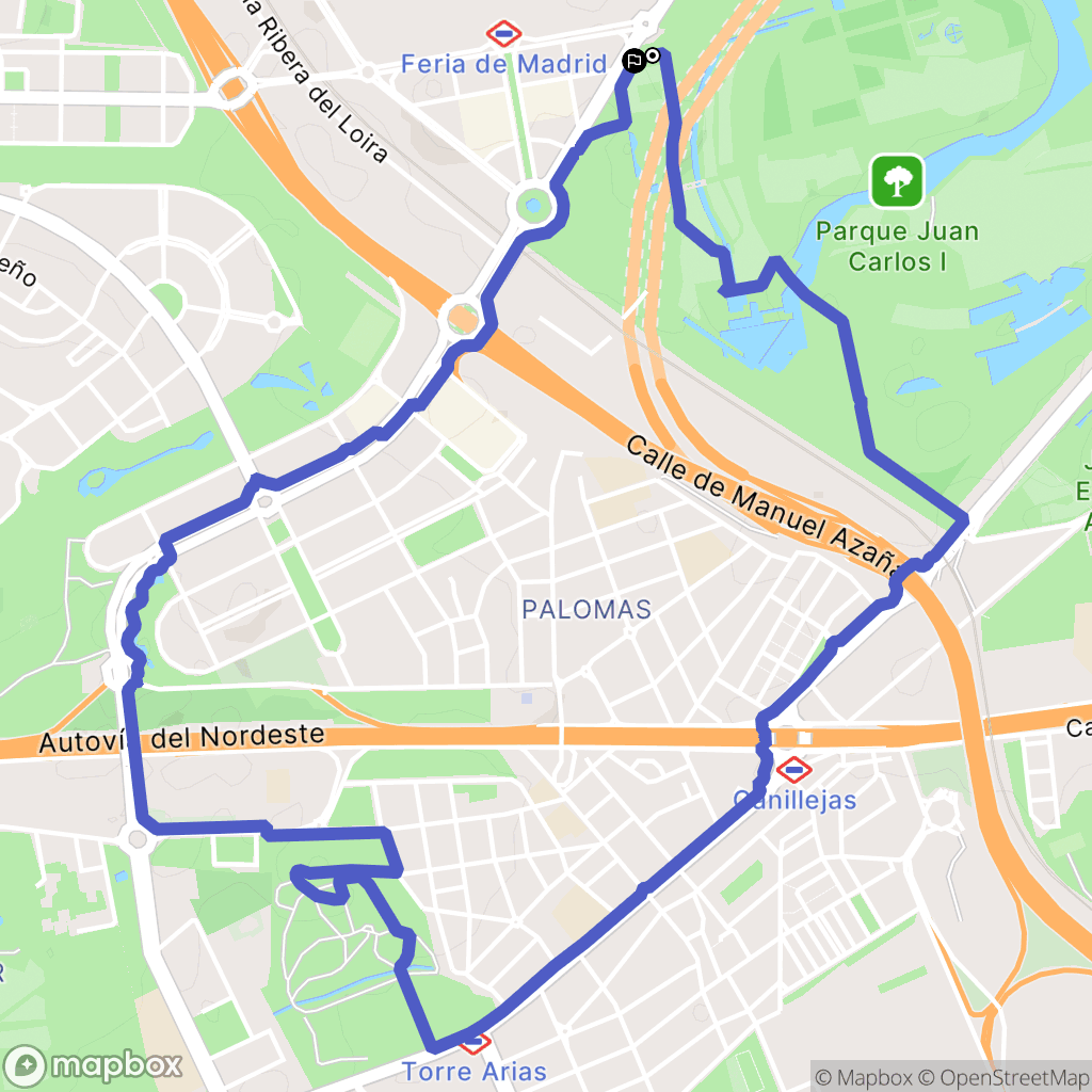 Madrid : carte du parcours de randonnée - Spain