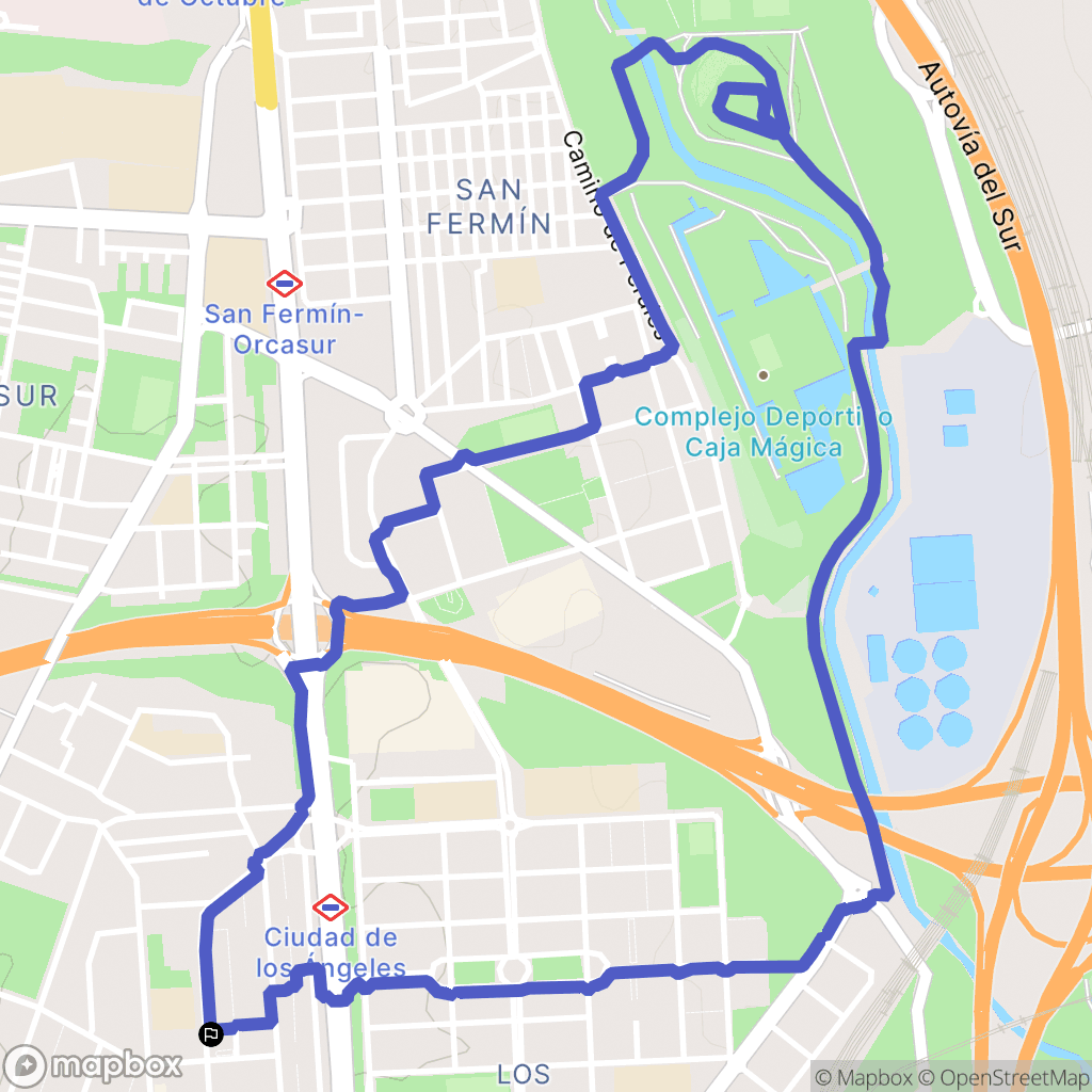 Madrid : carte du parcours de randonnée - Spain