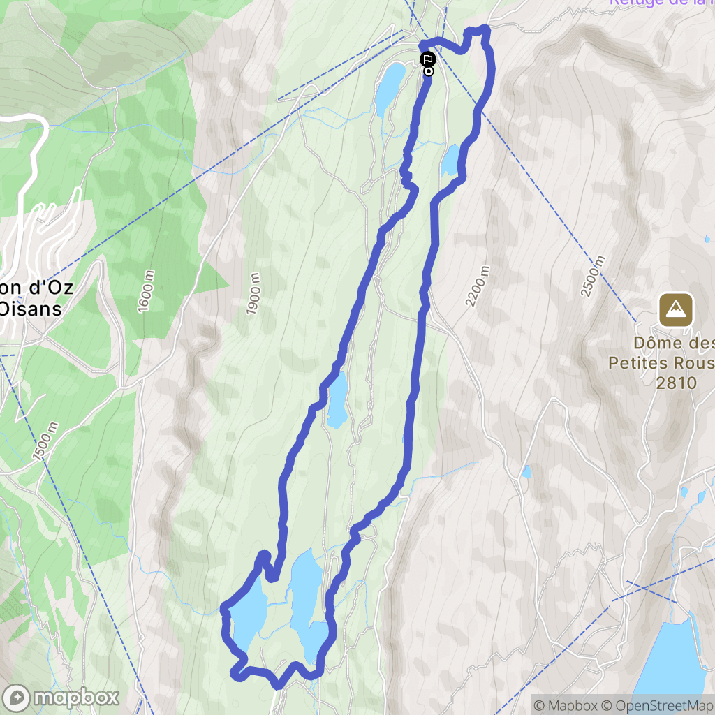 Oz : carte du parcours de randonnée - France