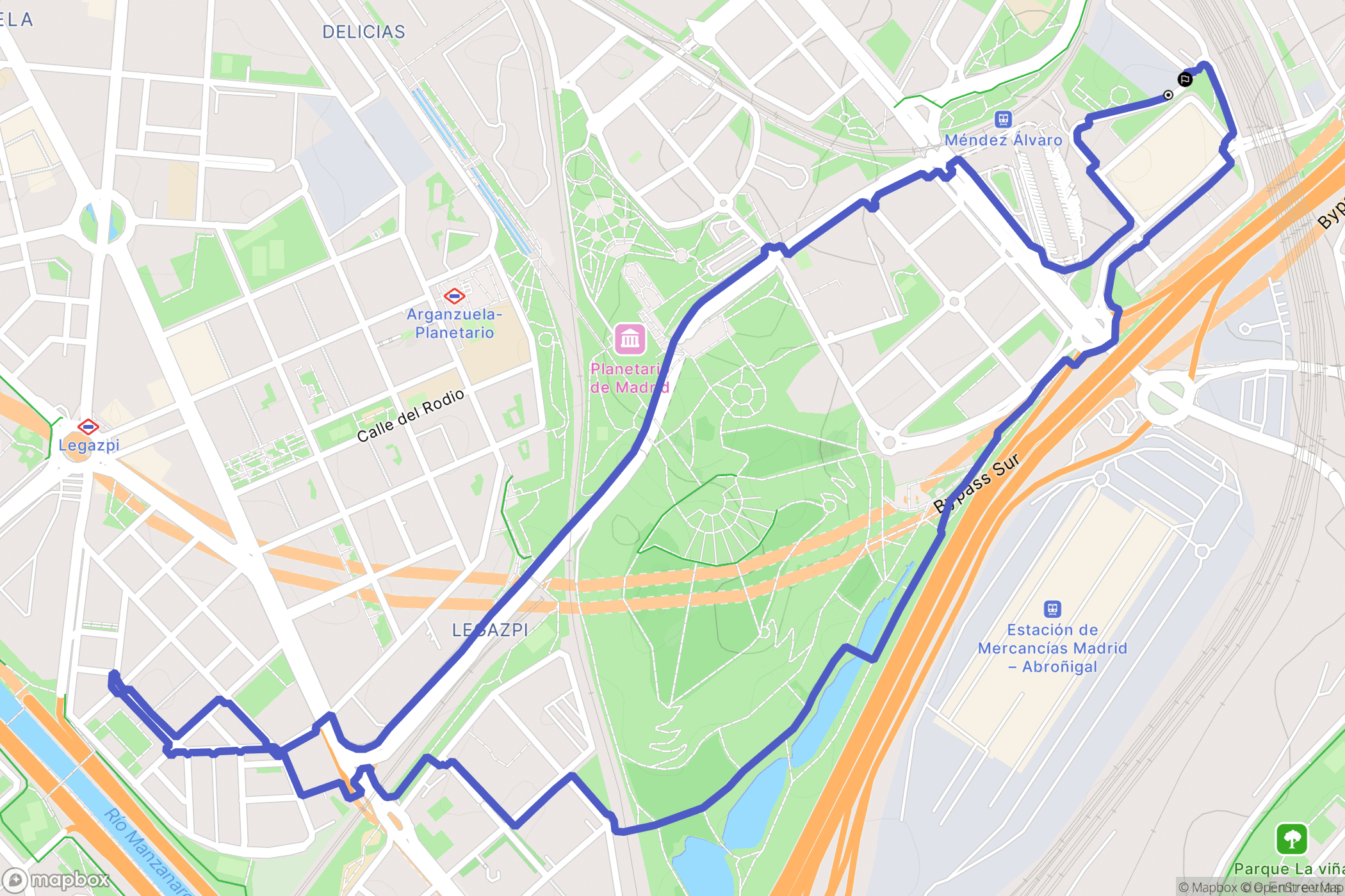 Madrid : carte du parcours de randonnée - Spain