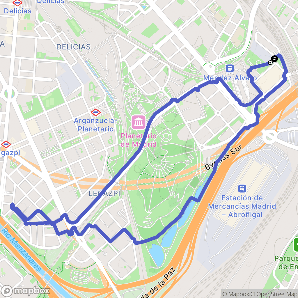 Madrid : carte du parcours de randonnée - Spain
