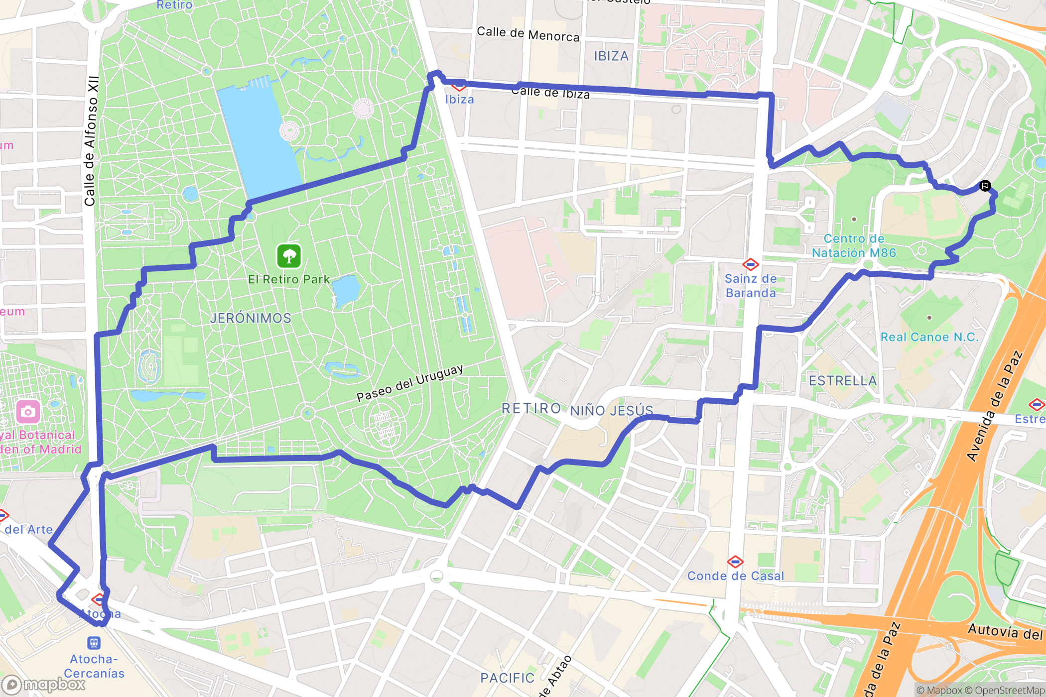 Madrid : carte du parcours de randonnée - Spain