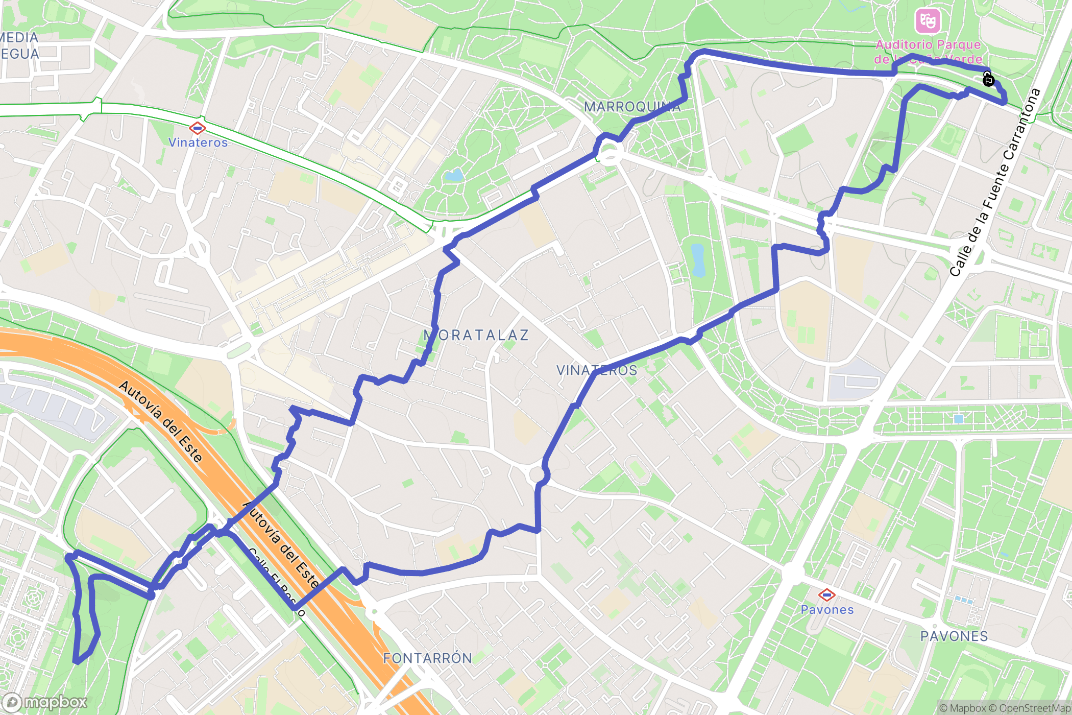 Madrid : carte du parcours de randonnée - Spain