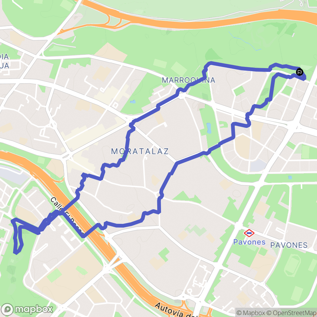 Madrid : carte du parcours de randonnée - Spain