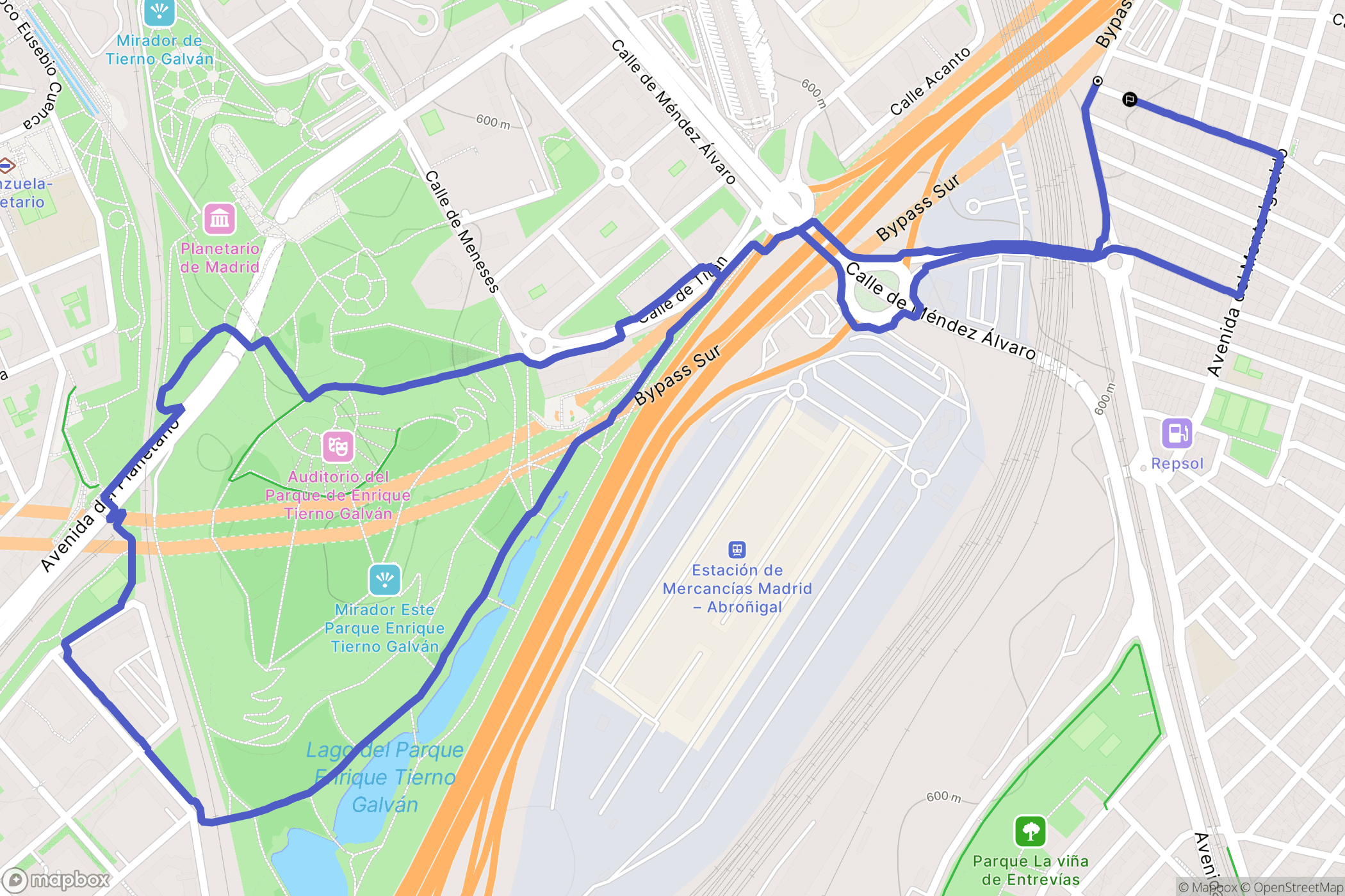 Madrid : carte du parcours de randonnée - Spain
