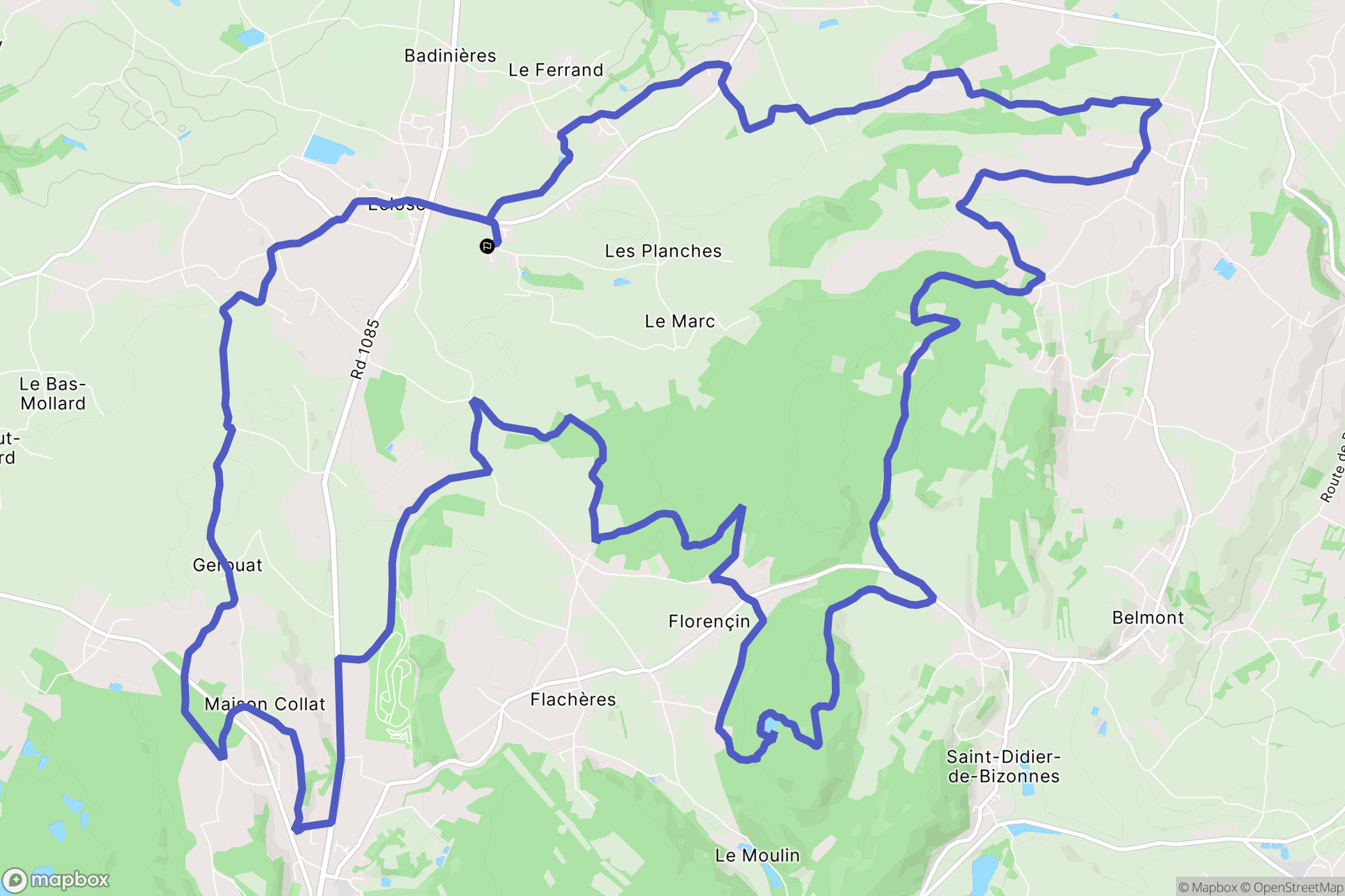 Eclose-Badinières : carte du parcours de randonnée - France