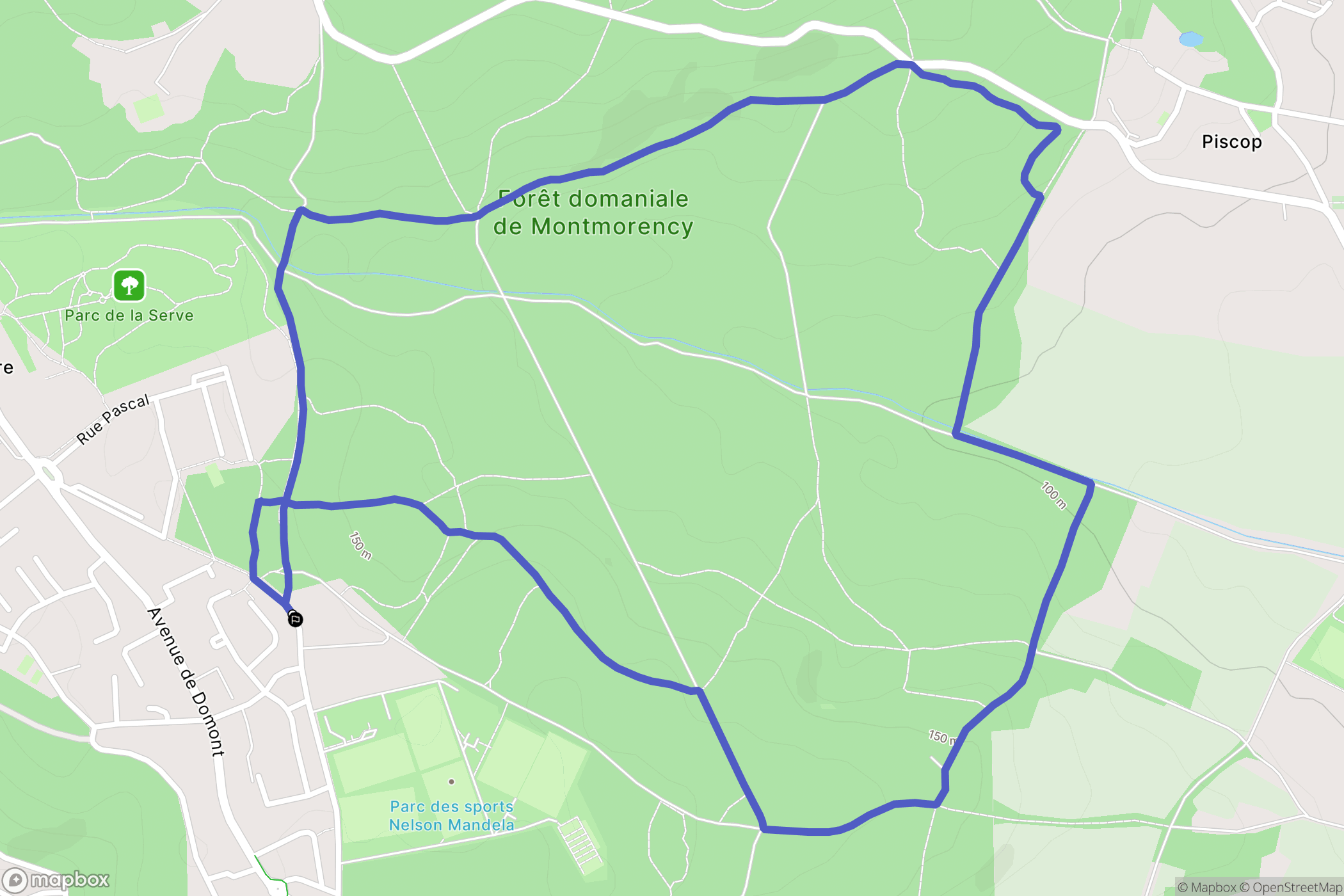 Montmorency : carte du parcours de randonnée - France