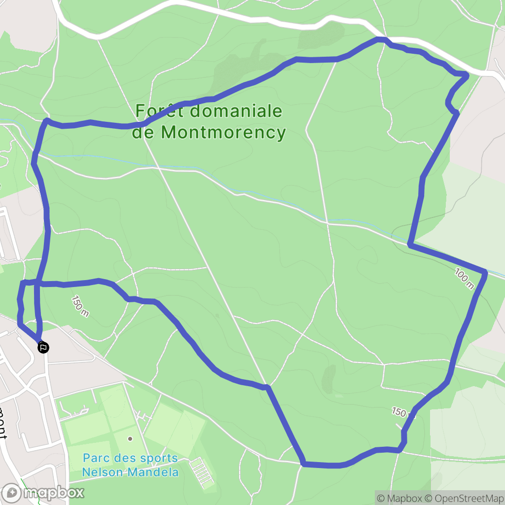Montmorency : carte du parcours de randonnée - France