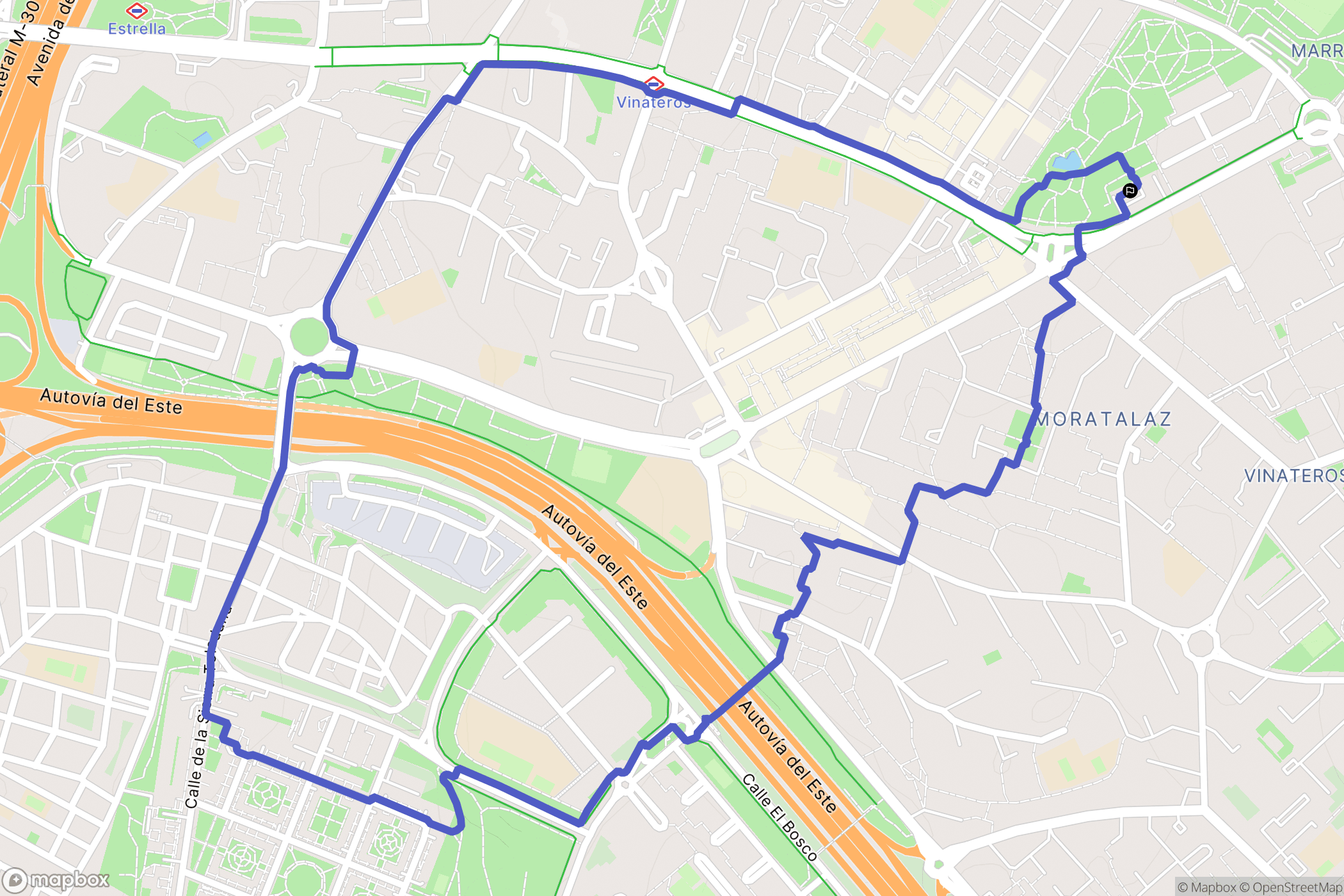 Madrid : carte du parcours de randonnée - Spain