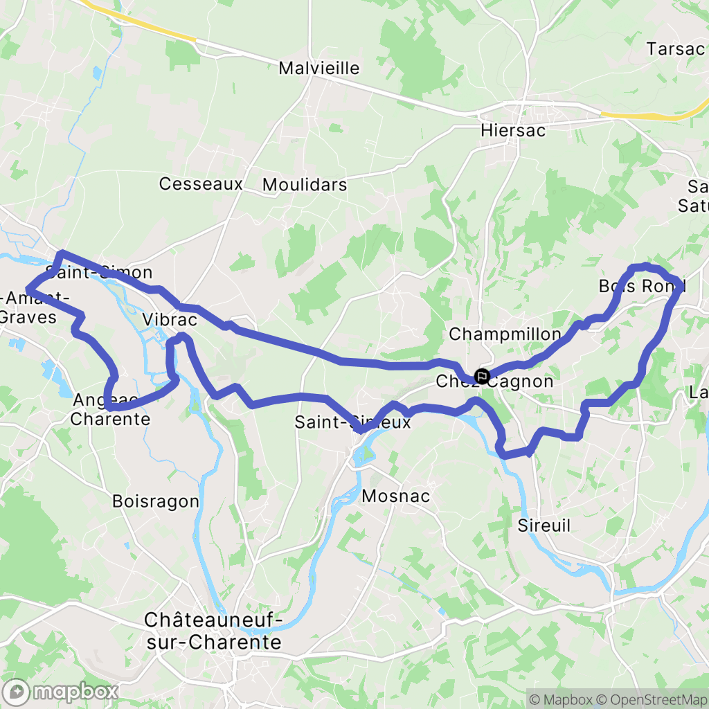 Champmillon : carte du parcours de randonnée - France