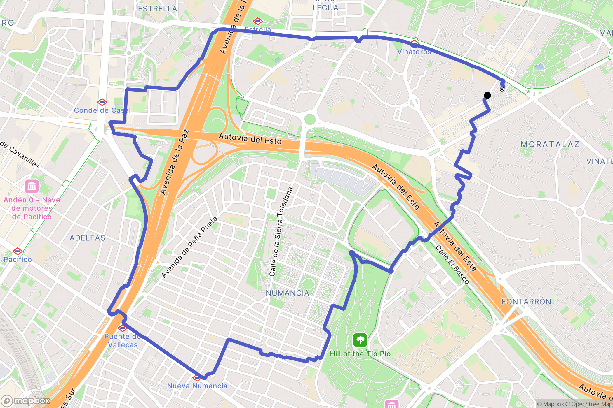 Madrid : carte du parcours de randonnée - Spain