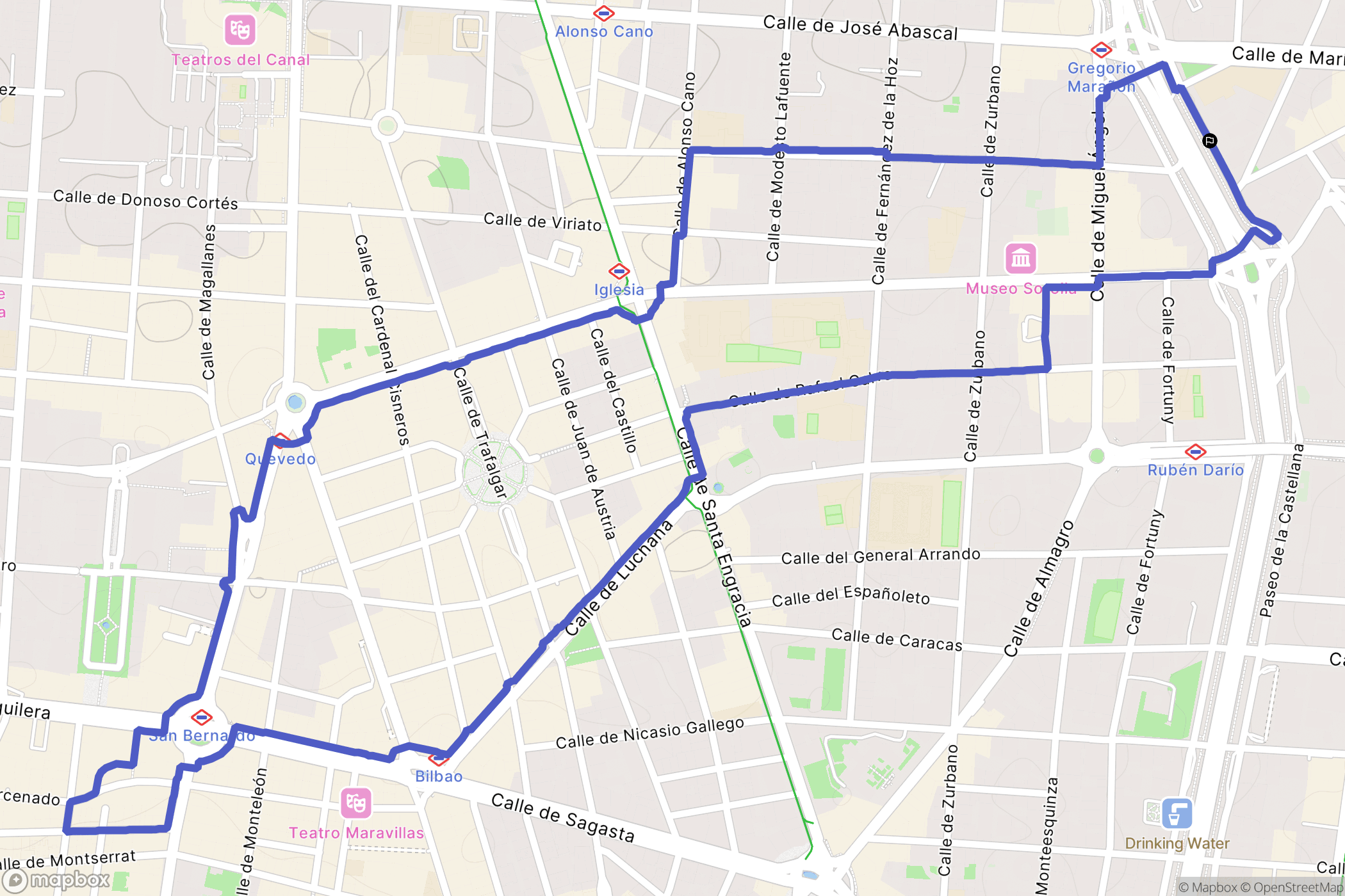 Madrid : carte du parcours de randonnée - Spain