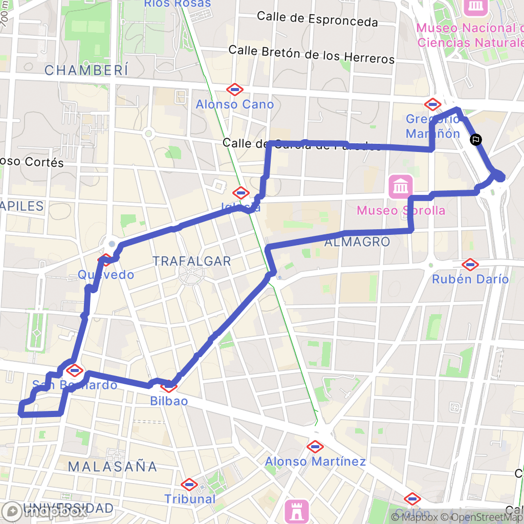 Madrid : carte du parcours de randonnée - Spain
