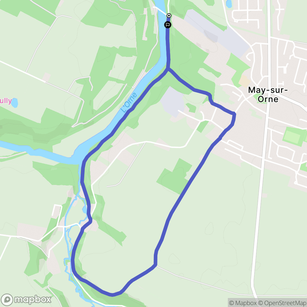 May-sur-Orne : carte du parcours de randonnée - France